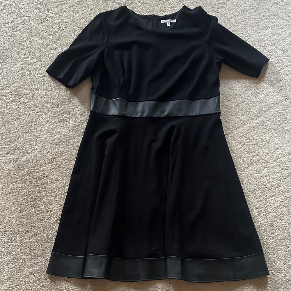 Sandra Darren Black Dress with Gray Accents